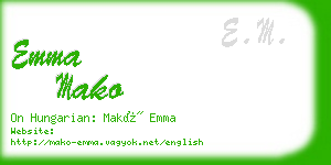 emma mako business card